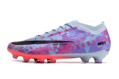 Unisex Nike Air Zoom Mercurial Vapor 15 Elite AG Artificial Grass Low-Tops Football Boots - Blue/Purple/Pink