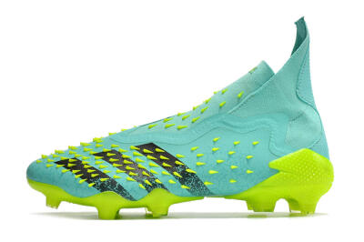 Unisex Adidas Predator Freak+ FG Firm Ground High-Tops Football Boots - Blue/Black/Green