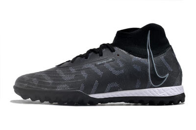 Men's Nike Phantom Luna Elite NU TF Artificial Turf High-Tops Football Shoes - Black/Grey/White