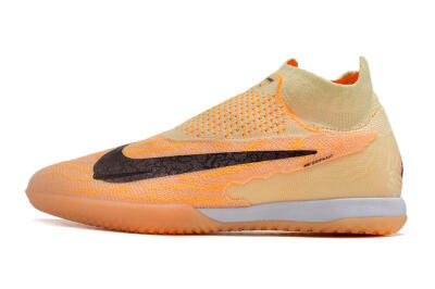 Men's Nike Phantom GX Elite DF Link IC Indoor & Futsal High-Tops Football Shoes - Orange/Pink/Black
