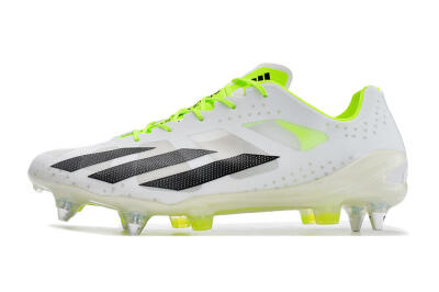 Men's Adidas X Crazyfast.1 SG Soft Ground Low-Tops Football Boots - White/Black/Green