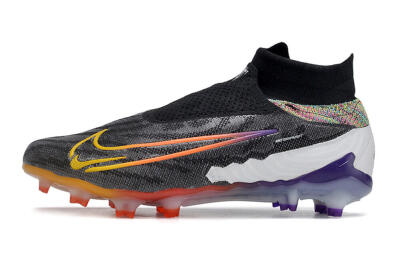 Unisex Nike Phantom GX Elite FG Firm Ground High-Tops Football Boots - Black/Yellow/Orange/Purple