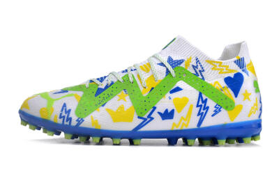 Men's Puma Future Ultimate MG Multi Ground Low-Tops Football Boots - White/Yellow/Blue