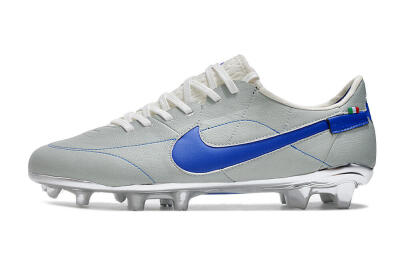 Men's Nike Tiempo Legend 9 Elite FG Firm Ground Low-Tops Football Boots - Grey/Blue/Silver
