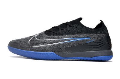 Men's Nike Phantom GX Elite IC Indoor & Futsal Low-Tops Football Shoes - Grey/Black/Blue