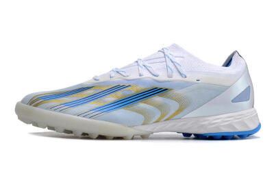 Men's Adidas X Crazyfast.1 TF Artificial Turf Low-Tops Football Shoes - White/Blue/Gold