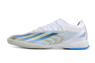 Men's Adidas X Crazyfast.1 IC Indoor & Futsal Low-Tops Football Shoes - White/Blue/Gold
