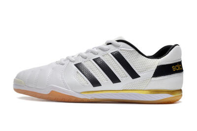 Men's Adidas Top Sala IC Indoor & Futsal Low-Tops Football Shoes - White/Black/Gold