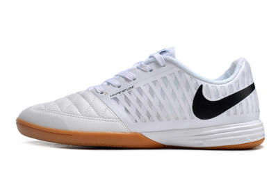 Men's Nike Lunar Gato 2 IC Indoor & Futsal Low-Tops Football Shoes - White/Black/Brown