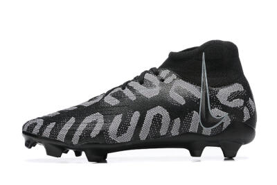 Men's Nike Phantom Luna Elite FG Firm Ground High-Tops Football Boots - Black/Grey