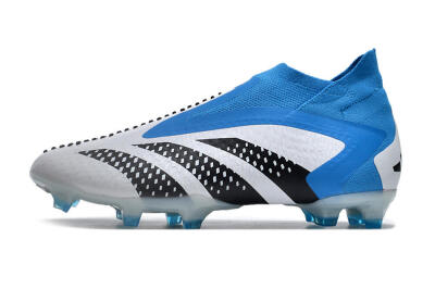 Men's Adidas Predator Accuracy+ FG Firm Ground High-Tops Football Boots - Blue/Black/White