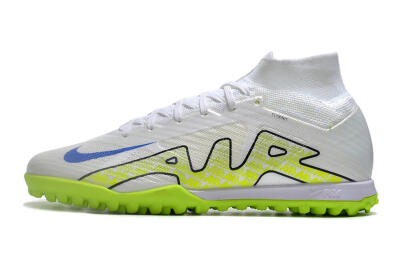 Men's Nike Air Zoom Mercurial Superfly 9 Elite TF Artificial Turf High-Tops Football Shoes - White/Blue/Yellow