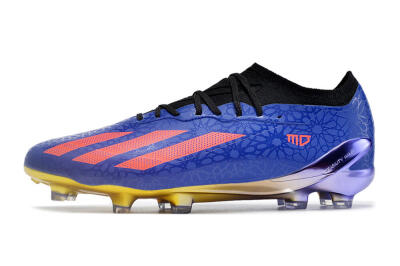 Men's Adidas X Crazyfast.1 Salah FG Firm Ground Low-Tops Football Boots - Blue/Red/Gold