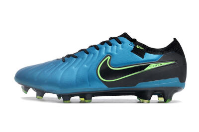 Men's Nike Tiempo Legend 10 Elite FG Firm Ground Low-Tops Football Boots - Blue/Green/Black