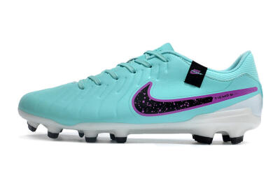Men's Nike Tiempo Legend X Academy FG Firm Ground Low-Tops Football Boots - Turquoise/Purple/Black