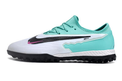 Men's Nike React Phantom GX Pro TF Artificial Turf Low-Tops Football Shoes - White/Black/Jade