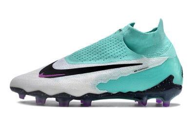 Unisex Nike Phantom GX Elite DF FG Firm Ground High-Tops Football Boots - White/Purple/Jade
