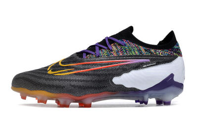 Unisex Nike Phantom GX Elite FG Firm Ground Low-Tops Football Boots - Black/Purple/Rainbow