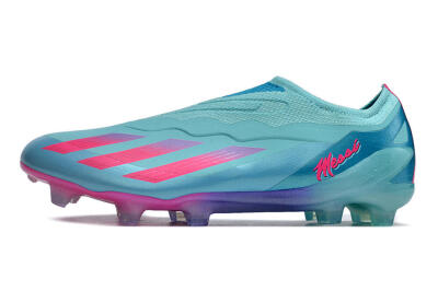 Men's Adidas X Crazyfast+ FG Firm Ground Low-Tops Football Boots - Flash Aqua/Lucid Pink/Lucid Cyan