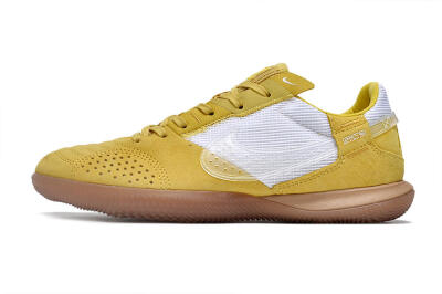 Men's Nike Street Gato IC Indoor & Futsal Low-Tops Football Shoes - White/Yellow/Brown