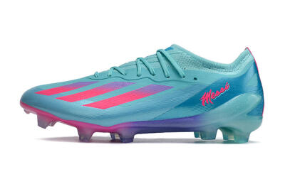 Men's Adidas X Crazyfast.1 Messi.1 FG Firm Ground Low-Tops Football Boots - Blue/Pink/Purple