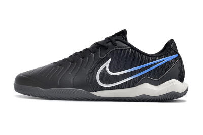 Men's Nike Tiempo Legend 10 Academy IC Indoor & Futsal Low-Tops Football Shoes - Black/White/Blue