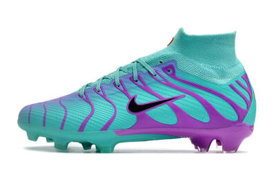 Men's Nike Air Zoom Mercurial Superfly 9 Elite FG Firm Ground High-Tops Football Boots - Jade/Purple/Black