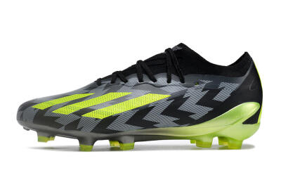 Men's Adidas X Crazyfast.1 FG Firm Ground Low-Tops Football Boots - Black/White/Yellow