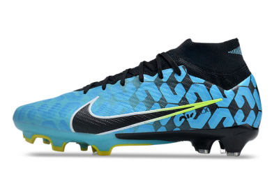 Unisex Nike Air Zoom Mercurial Superfly 9 Elite FG Firm Ground High-Tops Football Boots - Blue/Black/White/Green