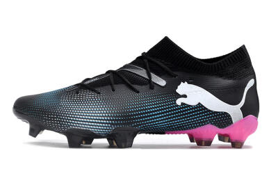 Men's Puma Future Ultimate FG Firm Ground Low-Tops Football Boots - Black/Blue/White/Pink