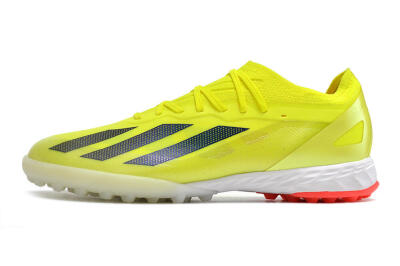 Men's Adidas X Crazyfast.1 TF Artificial Turf Low-Tops Football Shoes - Yellow/Black/White