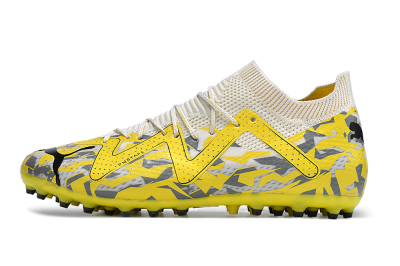 Men's Puma Future Ultimate MG Multi Ground Low-Tops Football Boots - White/Yellow/Black/Grey