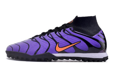 Unisex Nike Air Zoom Mercurial Superfly 9 Elite TF Artificial Turf High-Tops Football Shoes - Purple/Black/Orange