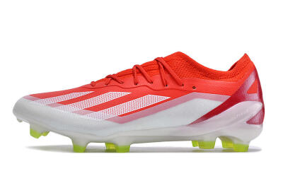 Men's Adidas X Crazyfast.1 FG Firm Ground Low-Tops Football Boots - Red/White/Yellow