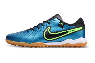 Men's Nike Tiempo Legend 10 Pro TF Artificial Turf Low-Tops Football Shoes - Jade/Black/Yellow