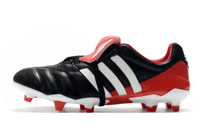 Men's Adidas Predator Mania FG Firm Ground Low-Tops Football Boots - Black/White/Red