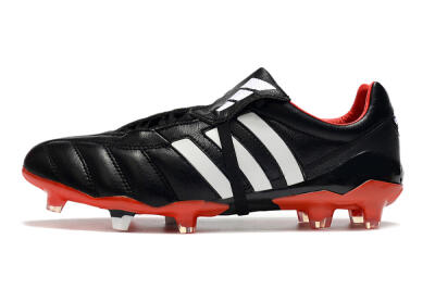 Men's Adidas Predator Mania FG Firm Ground Low-Tops Football Boots - Black/White/Red