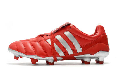 Men's Adidas Predator Mania FG Firm Ground Low-Tops Football Boots - Red/Silver