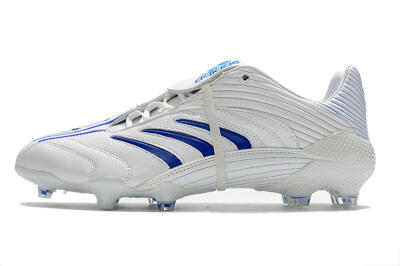 Men's Adidas Predator Absolute 20 FG Firm Ground Low-Tops Football Boots - White/Blue