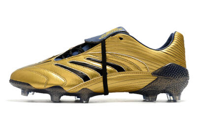 Men's Adidas Predator Absolute 20 FG Firm Ground Low-Tops Football Boots - Gold/Black/Blue