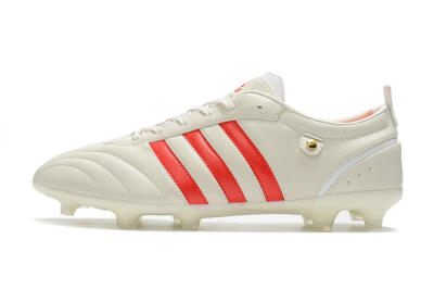 Men's Adidas Adipure FG Firm Ground Low-Tops Football Boots - Beige/Red