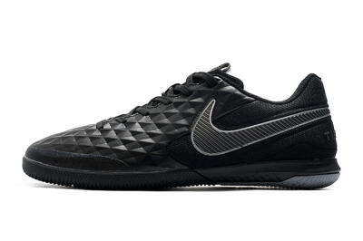 Men's NIke Tiempo Lunar Legend 8 Pro IC Indoor & Futsal Low-Tops Football Shoes - Black/Grey