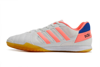 Men's Adidas Top Sala IC Indoor & Futsal Low-Tops Football Shoes - White/Pink/Blue