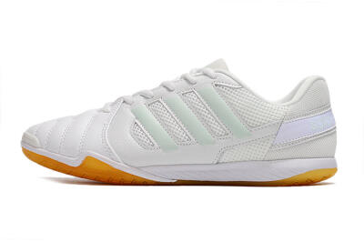 Men's Adidas Top Sala IC Indoor & Futsal Low-Tops Football Shoes - White/Jade/Purple
