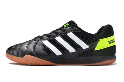 Men's Adidas Top Sala IC Indoor & Futsal Low-Tops Football Shoes - Black/White/Yellow