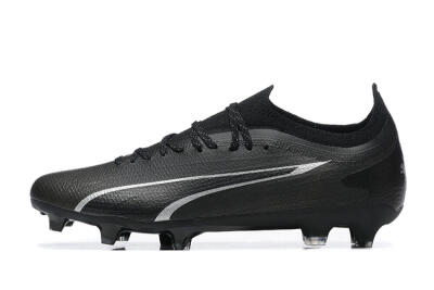 Men's Puma Ultra Ultimate FG Firm Ground Low-Tops Football Boots - Black/Silver