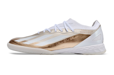 Men's Adidas X Crazyfast.1 IC Indoor & Futsal Low-Tops Football Shoes - Gold/White