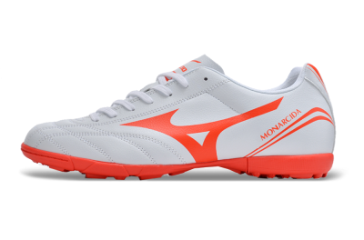Men's Mizuno Monarcida Neo Ckassic TF Artificial Turf Low-Tops Football Shoes - White/Red