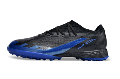 Men's Adidas X Crazyfast.1 TF Artificial Turf Low-Tops Football Shoes - Black/Blue
