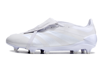 Men's Adidas Predator Elite Foldover Tongue FG Firm Ground Low-Tops Football Boots - White/Beige
